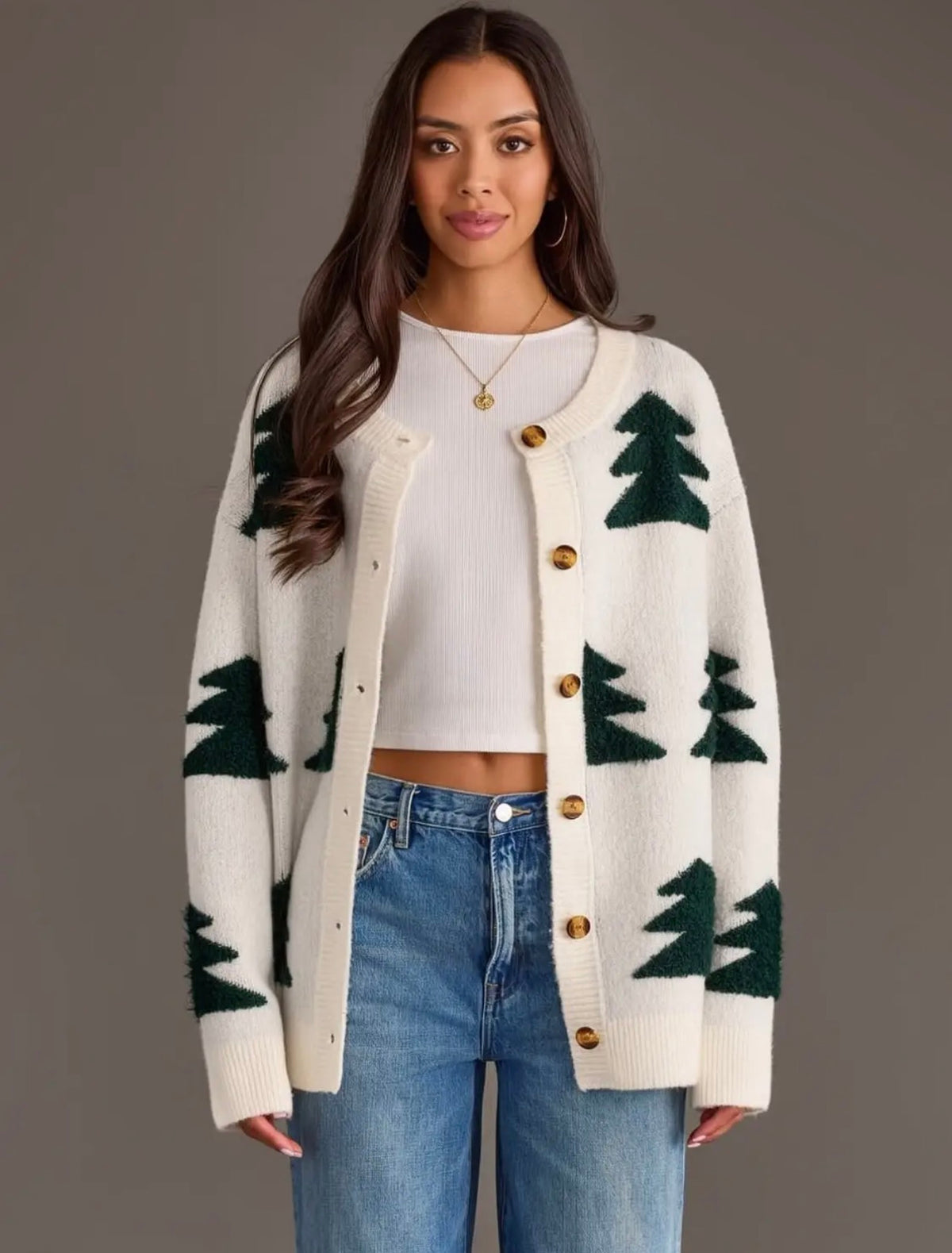 The Merry Evergreen Cardigan