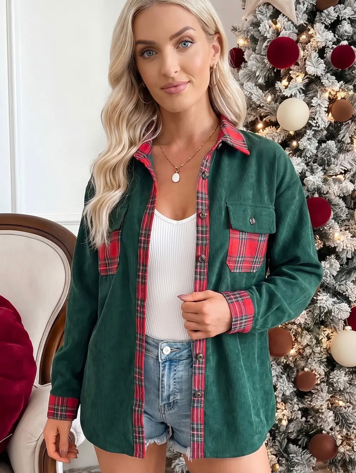 Merry Plaid Top