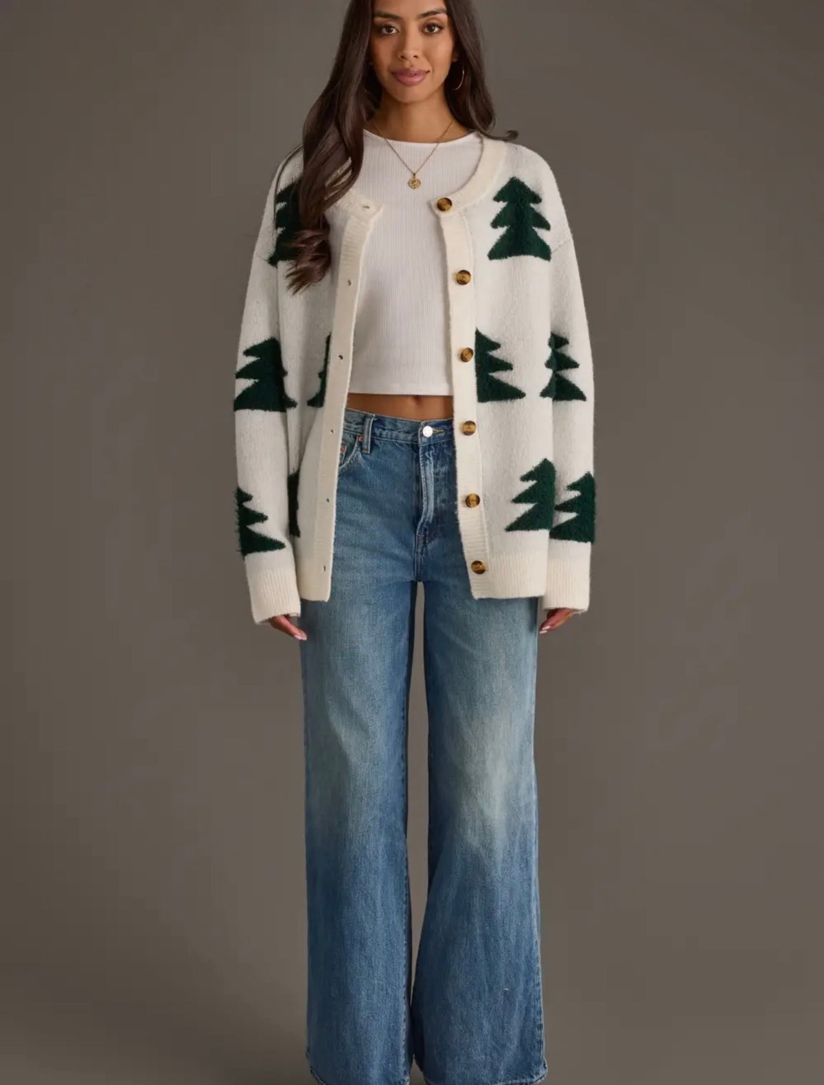 The Merry Evergreen Cardigan