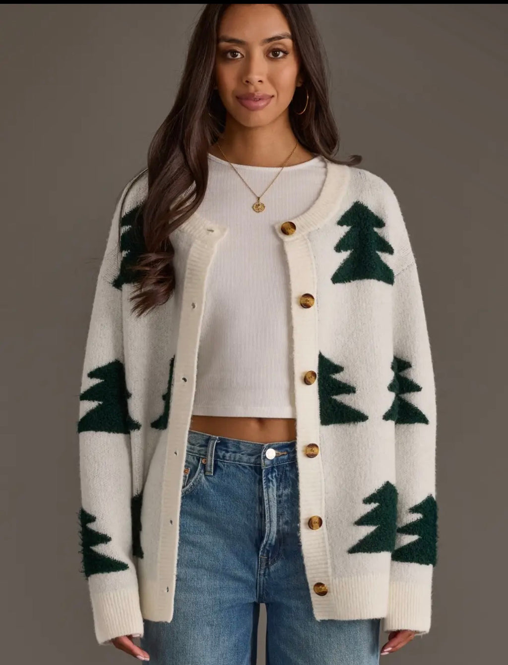 The Merry Evergreen Cardigan