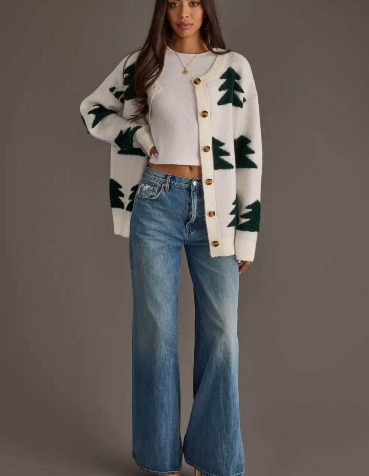 The Merry Evergreen Cardigan
