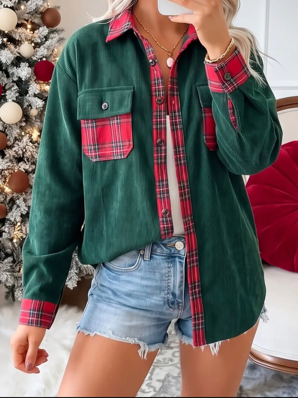 Merry Plaid Top