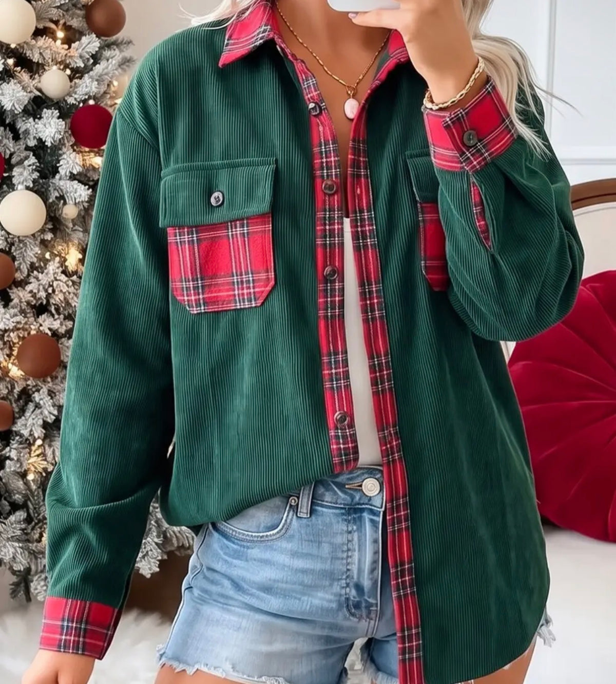 Merry Plaid Top