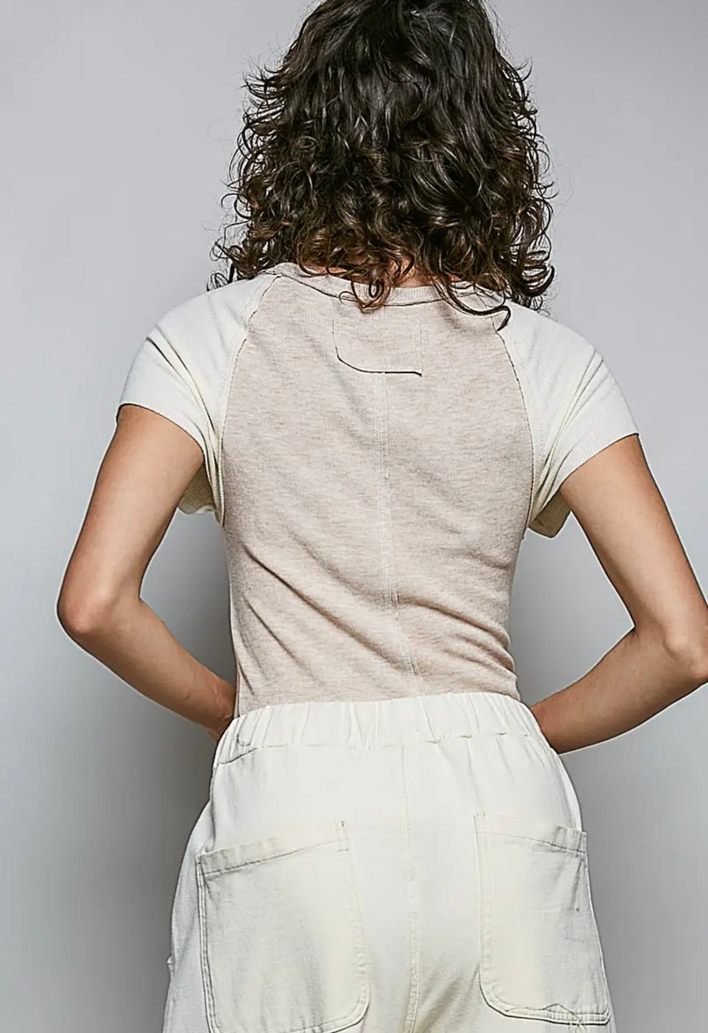 Almond Fitted Top