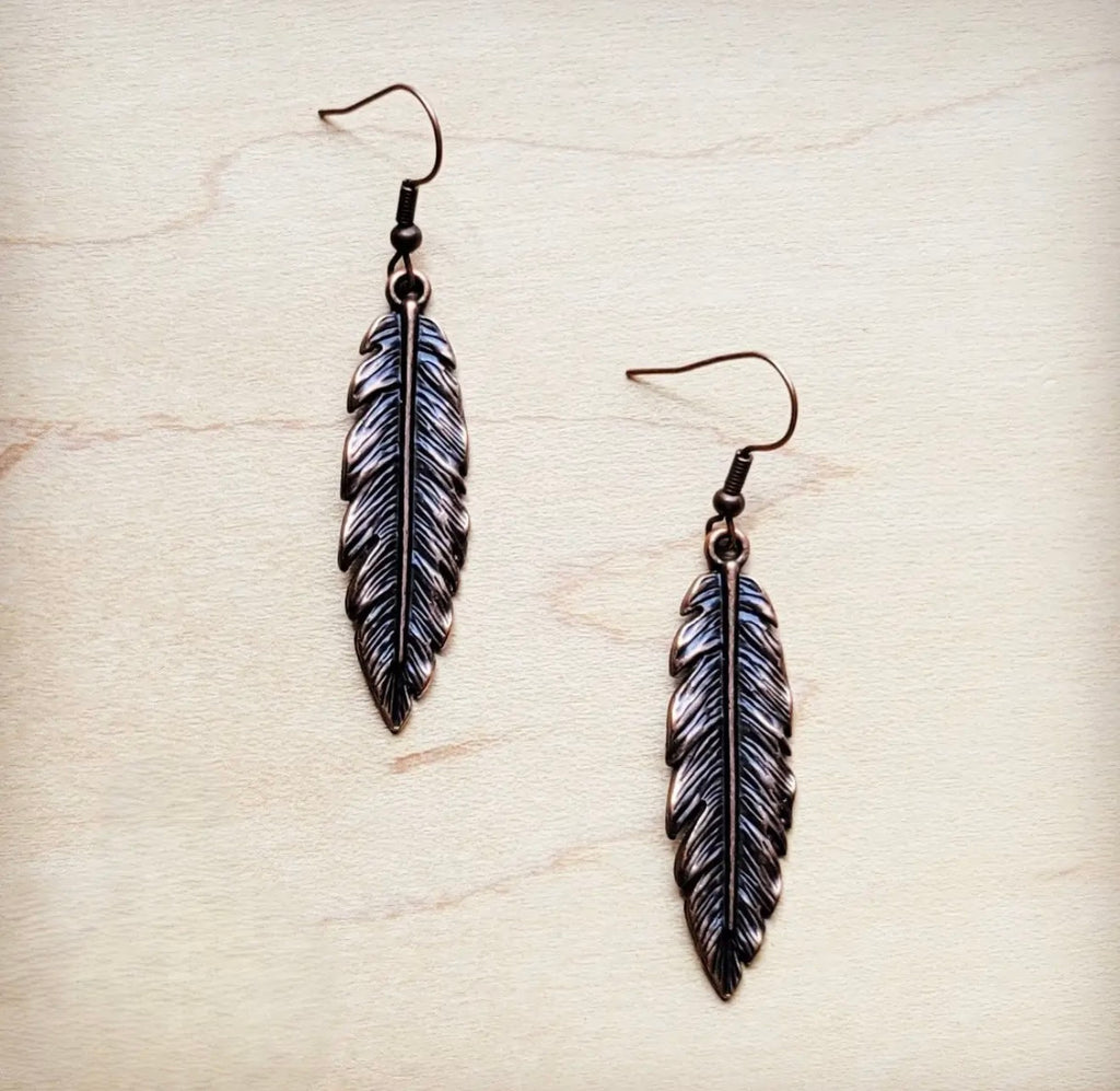 Feather Drop Earrings