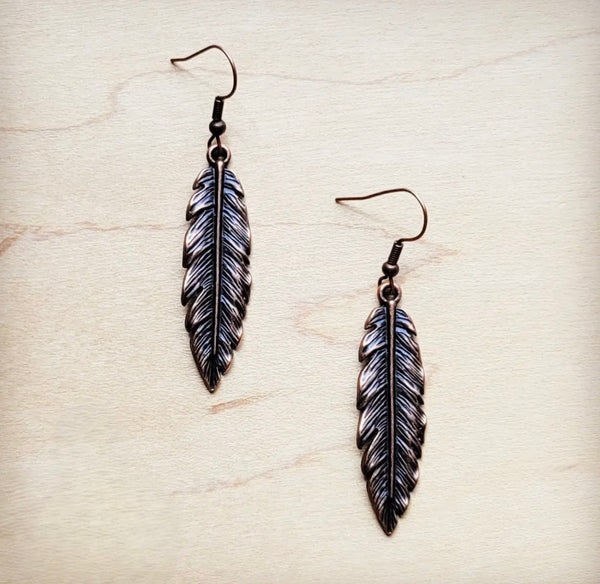 Feather Drop Earrings