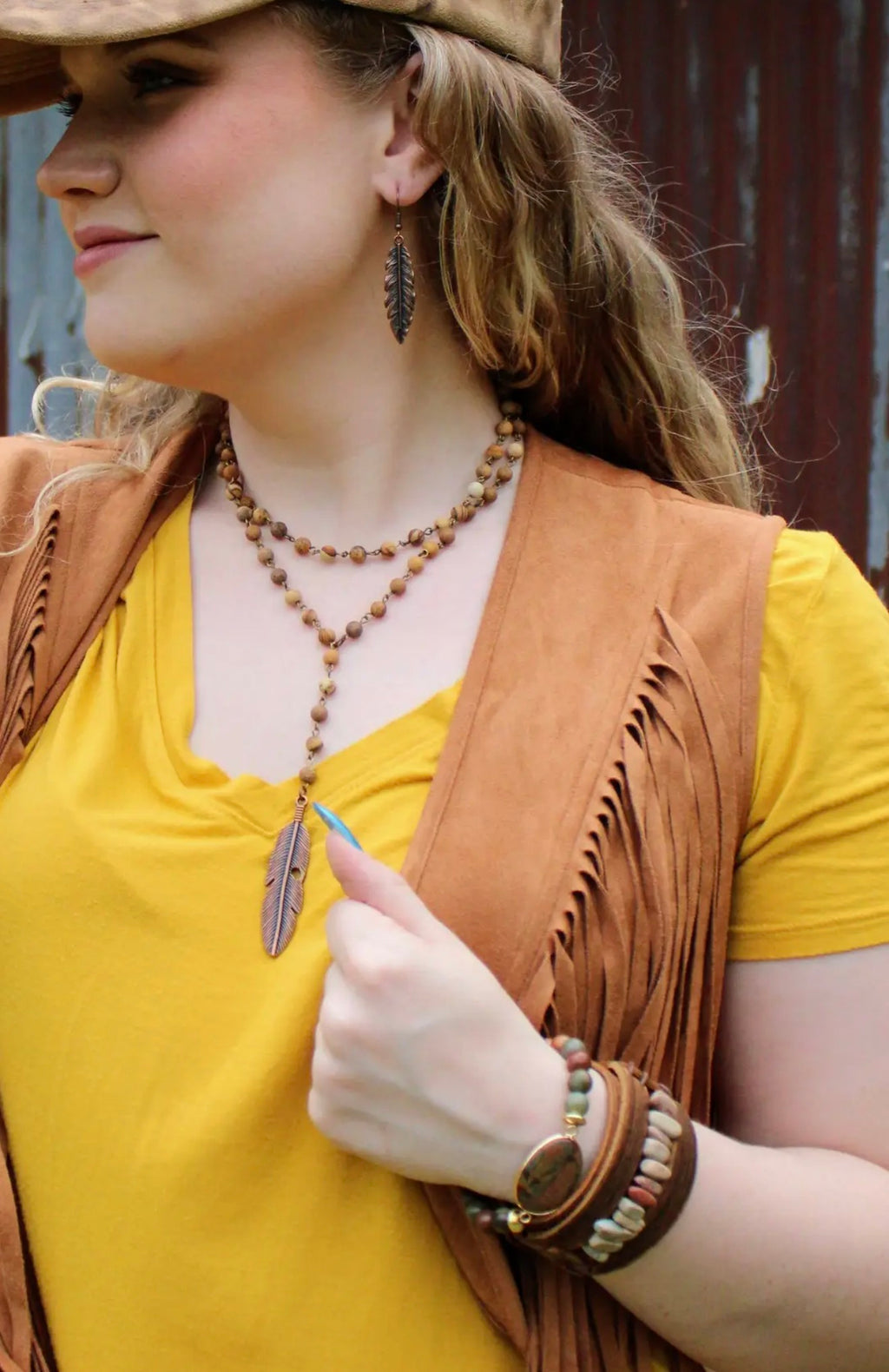 Feather Drop Earrings