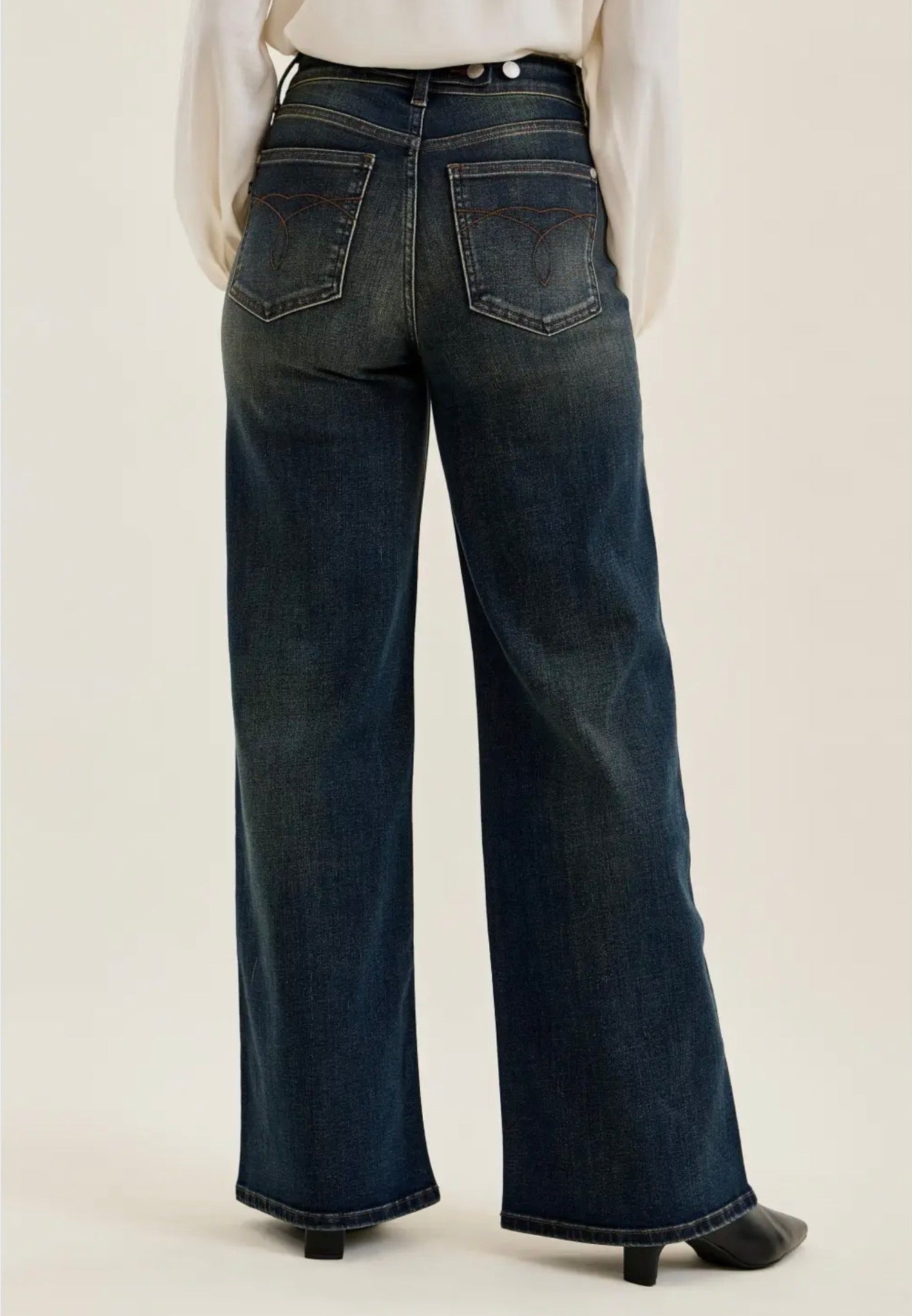 Whisky Night Retro Wide Leg Jeans