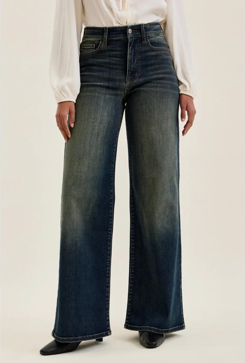 Whisky Night Retro Wide Leg Jeans