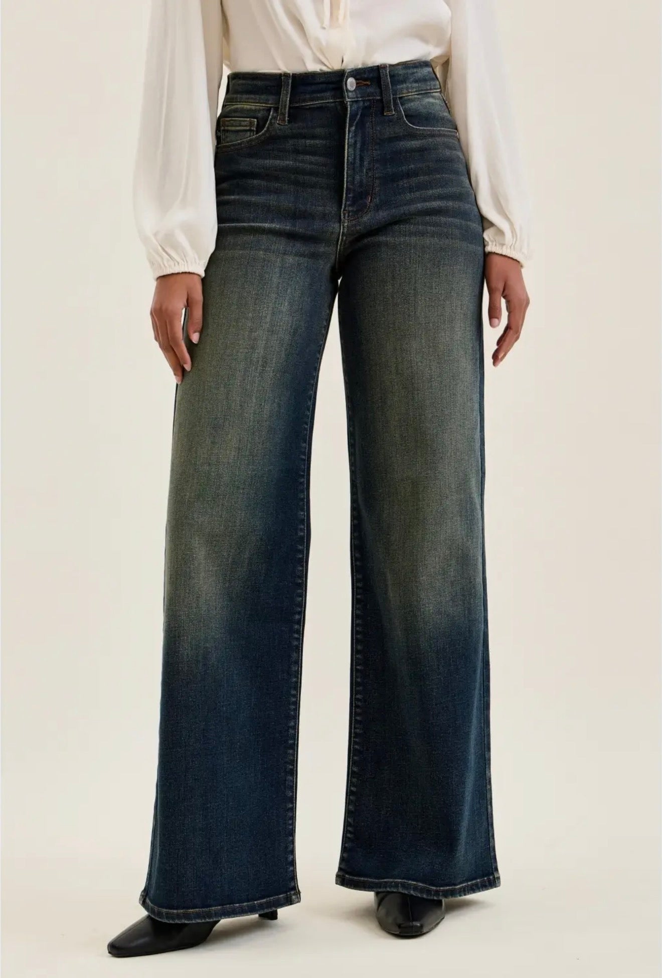 Whisky Night Retro Wide Leg Jeans