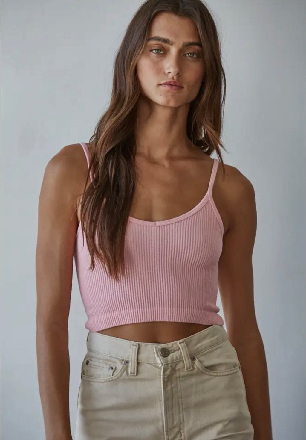 Knit ribbed seamless brami