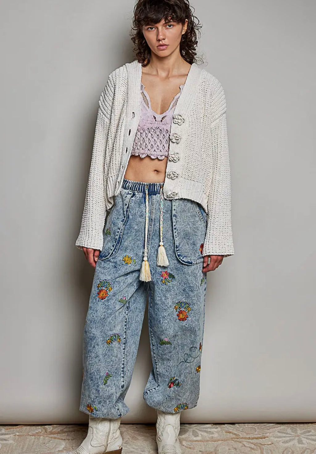 Cozy Petals Chenille Cardigan