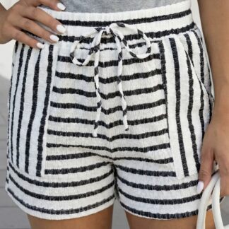 Stripe Patchwork Drawstring
Shorts